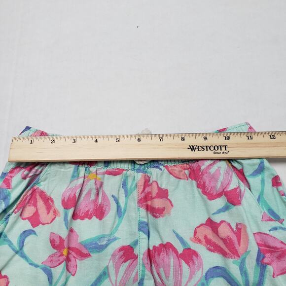 Oshkosh B'gosh Linen Blend Tank Shorts Set Girls 10/10A Pink Green Floral Peplem - Picture 7 of 16